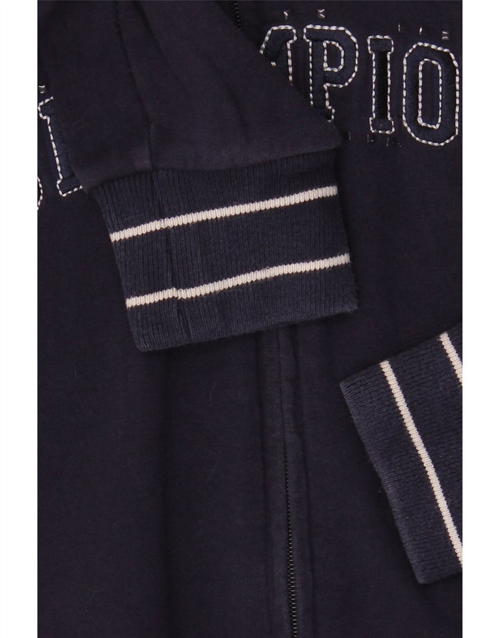 Suéter feminino com capuz e zíper gráfico CHAMPION Reino Unido 16 grande algodão azul marinho