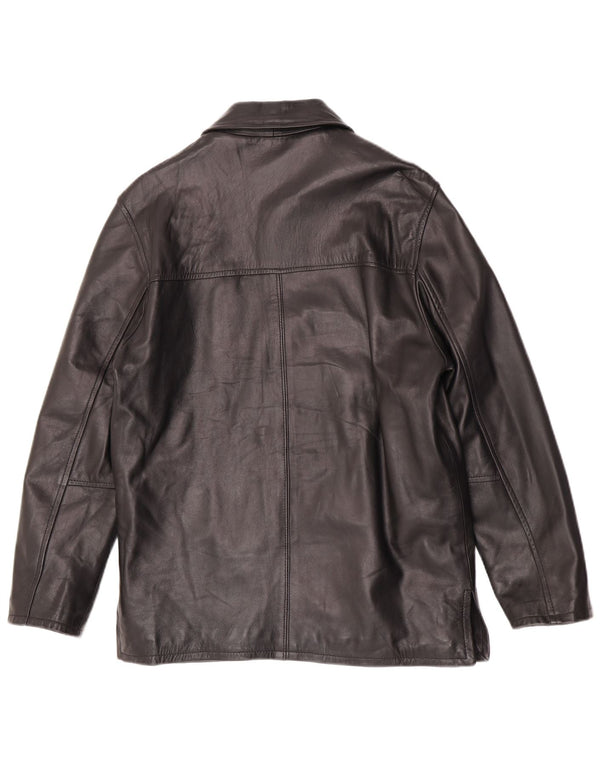 Jaqueta de couro masculina Lavorazione Artigiana UK 40 grande couro preto
