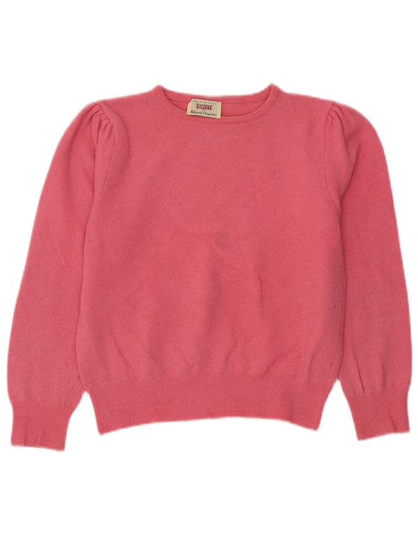 Suéter feminino Sisley com gola canoa e gola canoa Reino Unido 6 XS lã rosa