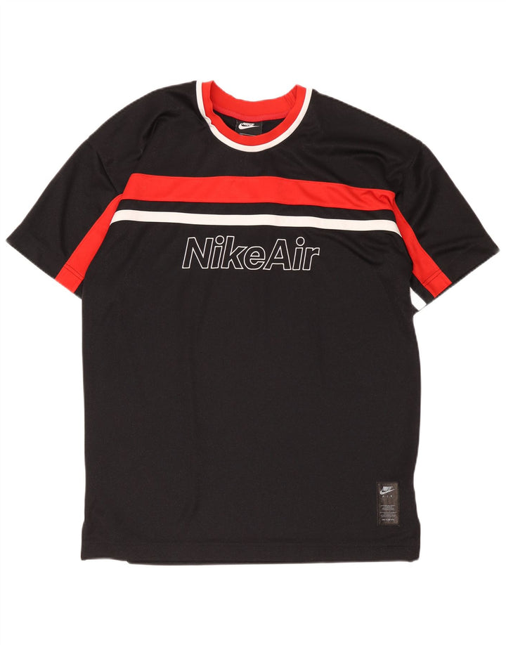 Camiseta masculina Nike Regular Graphic Top médio preto colorblock poliéster
