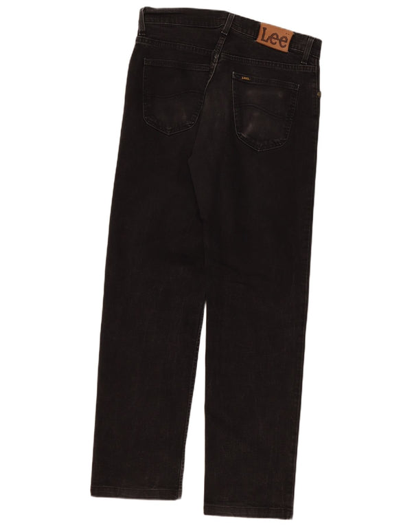 Lee Mens Brooklyn Straight Jeans W33 L31 Algodão Preto