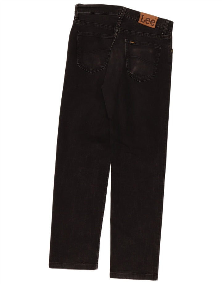 Lee Mens Brooklyn Straight Jeans W33 L31 Algodão Preto