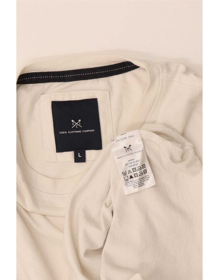 Camiseta masculina Crew Clothing Top grande algodão branco
