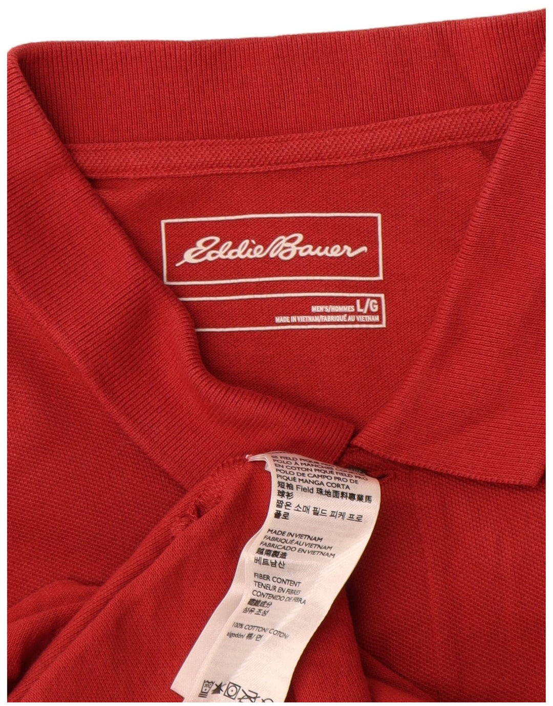 Camisa pólo masculina Eddie Bauer grande algodão vermelho