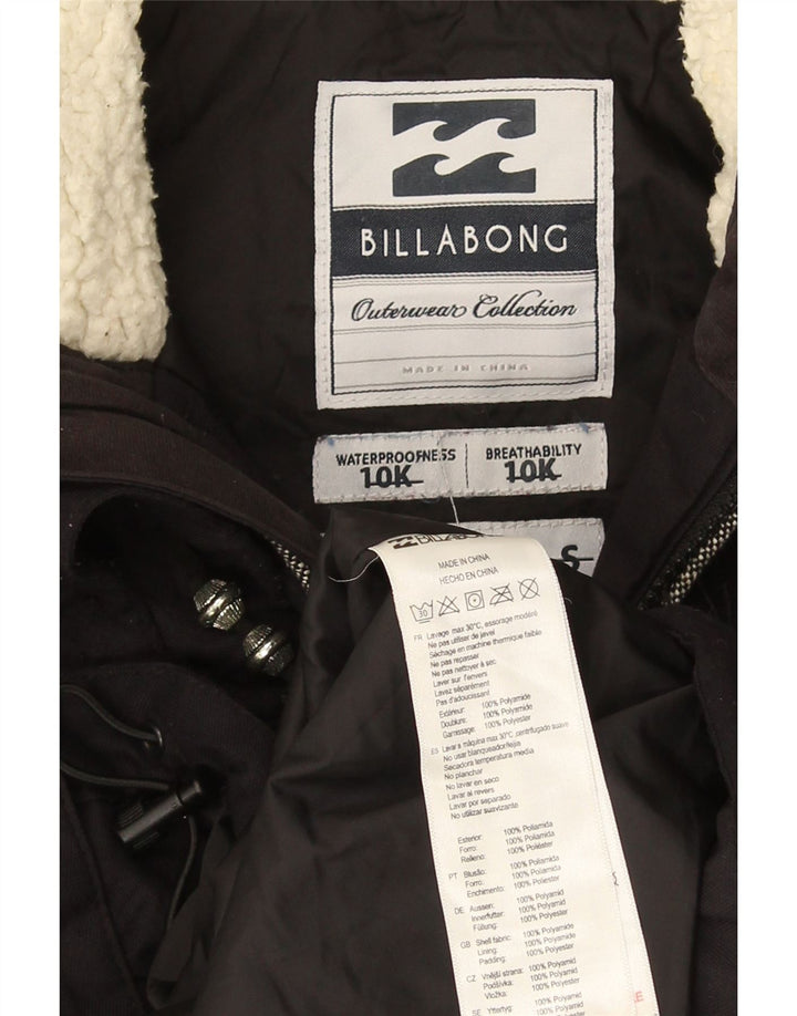 Jaqueta corta-vento feminina Billabong com capuz UK 10 pequena poliamida preta