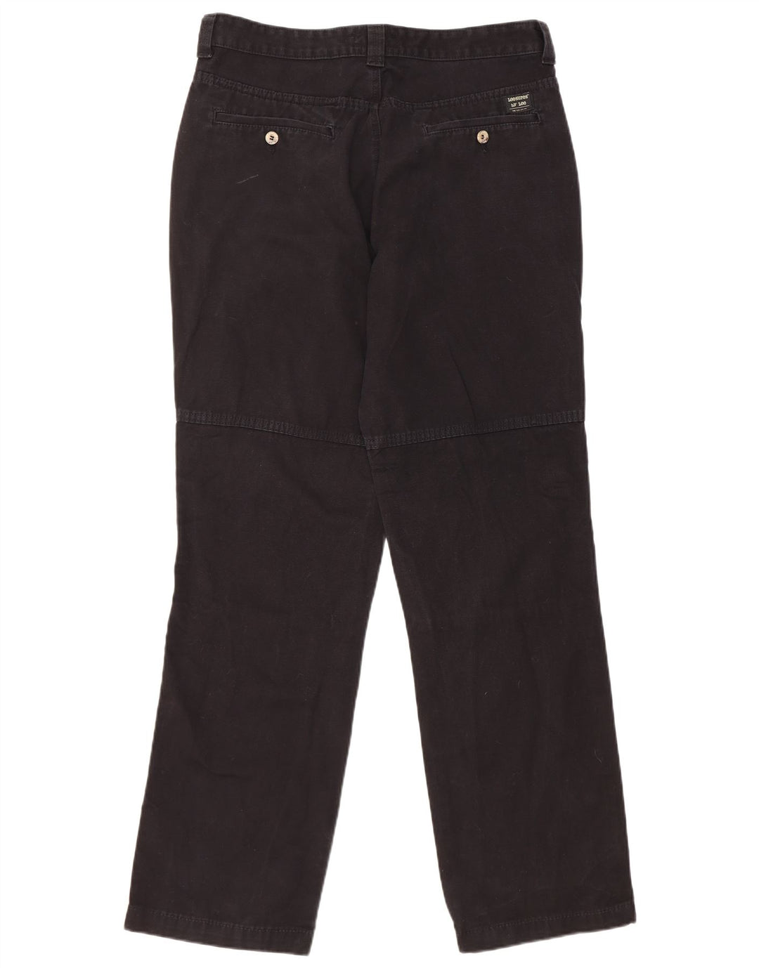 Lee Mens Straight Chino Calças W34 L33 Algodão Preto