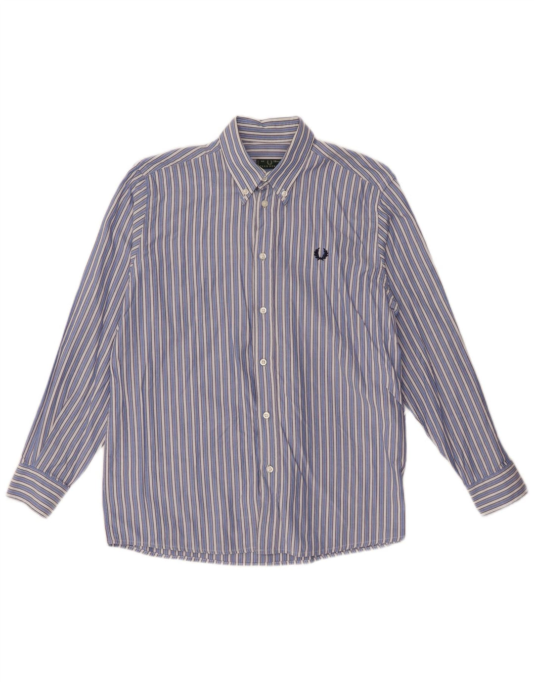 Camisa masculina Fred Perry 11-12 anos algodão listrado azul