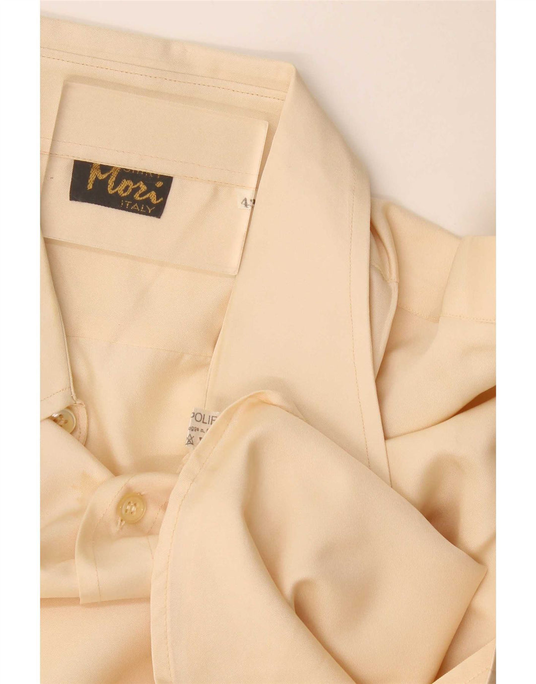 Camisa masculina vintage tamanho 43 grande poliéster bege