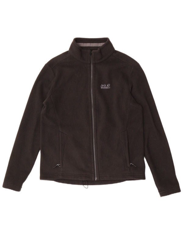Jaqueta de lã masculina Jack Wolfskin Reino Unido 36/38 poliéster preto pequeno