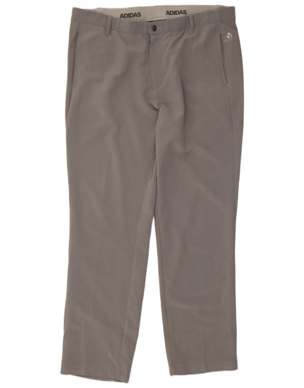 Calça Chino Reta Masculina Adidas W38 L32 Poliéster Cinza