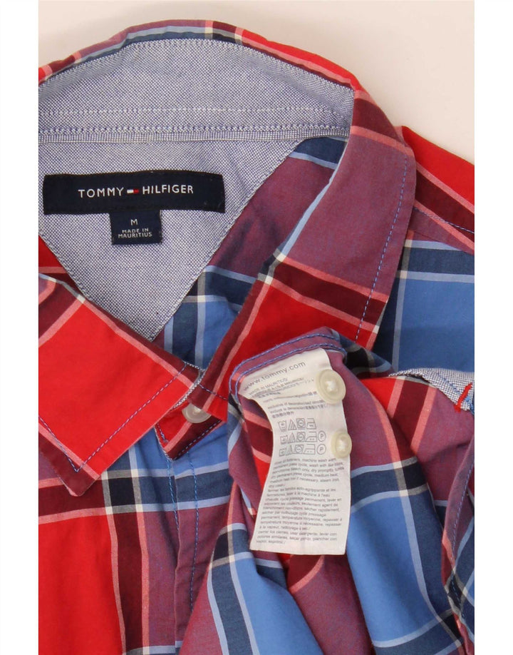 Camisa masculina Tommy Hilfiger média xadrez multicolorida de algodão