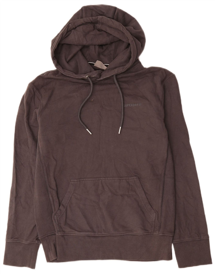 Suéter com capuz masculino Superdry pequeno algodão cinza