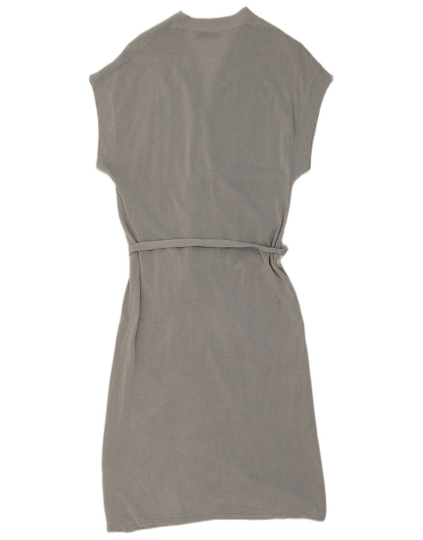 Vestido feminino Zara de mangas curtas UK 10 pequeno cinza acrílico