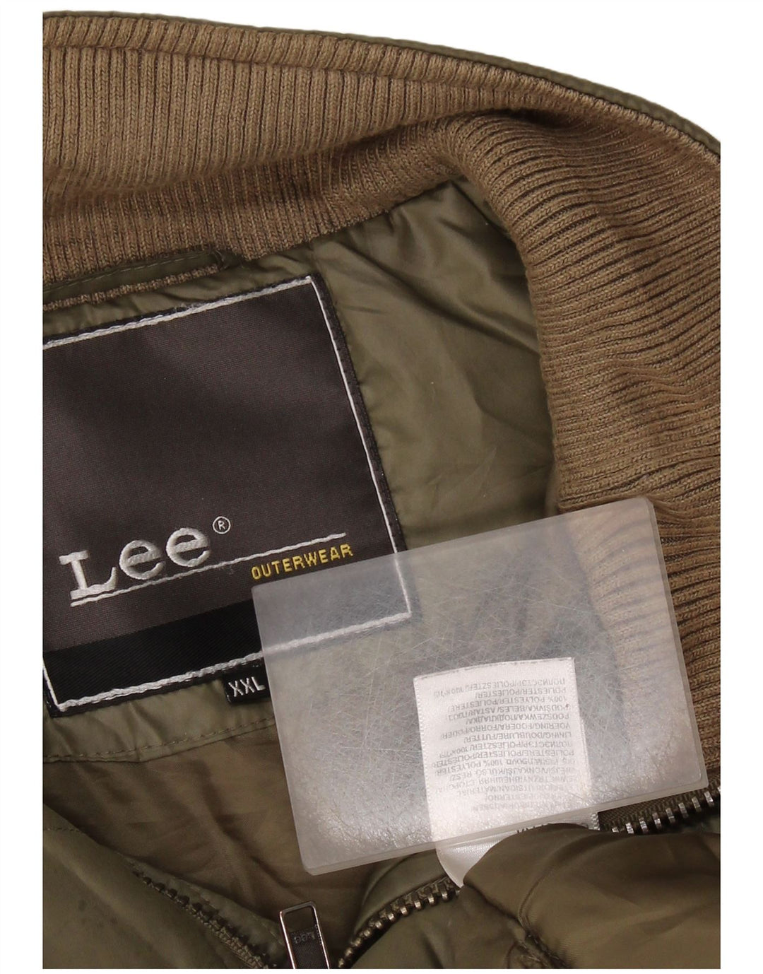 Jaqueta acolchoada masculina LEE UK 44 2XL poliéster cáqui