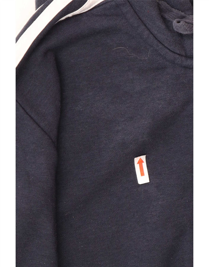 Adidas masculino zip moletom com capuz médio algodão azul marinho