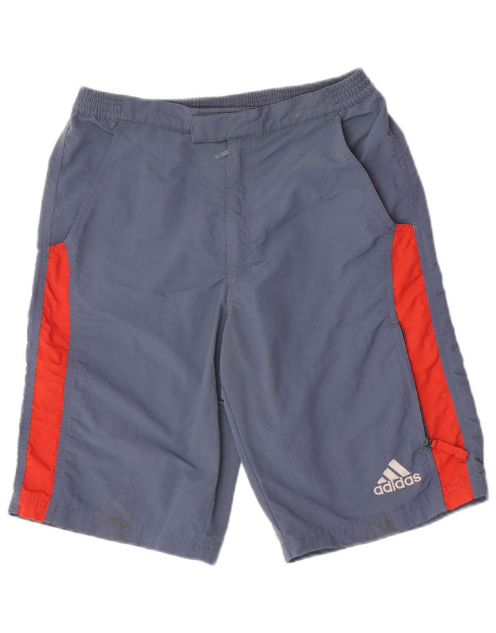 Shorts cargo masculinos Adidas 13-14 anos W30 azul colorblock poliamida