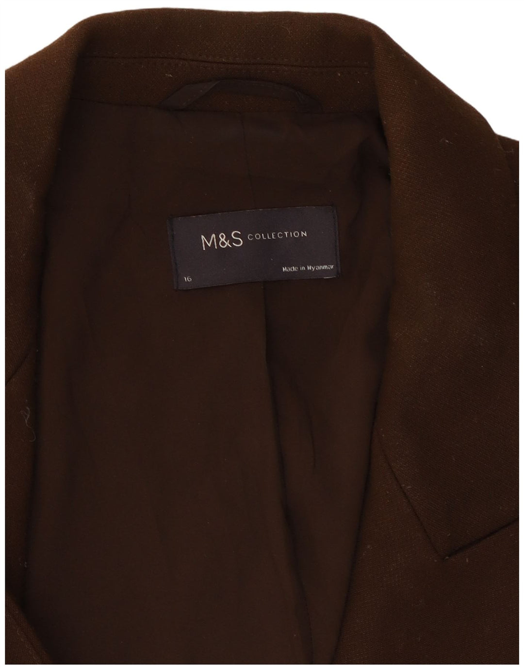 Jaqueta blazer feminina Marks & Spencer com peito duplo Reino Unido 16 grande marrom
