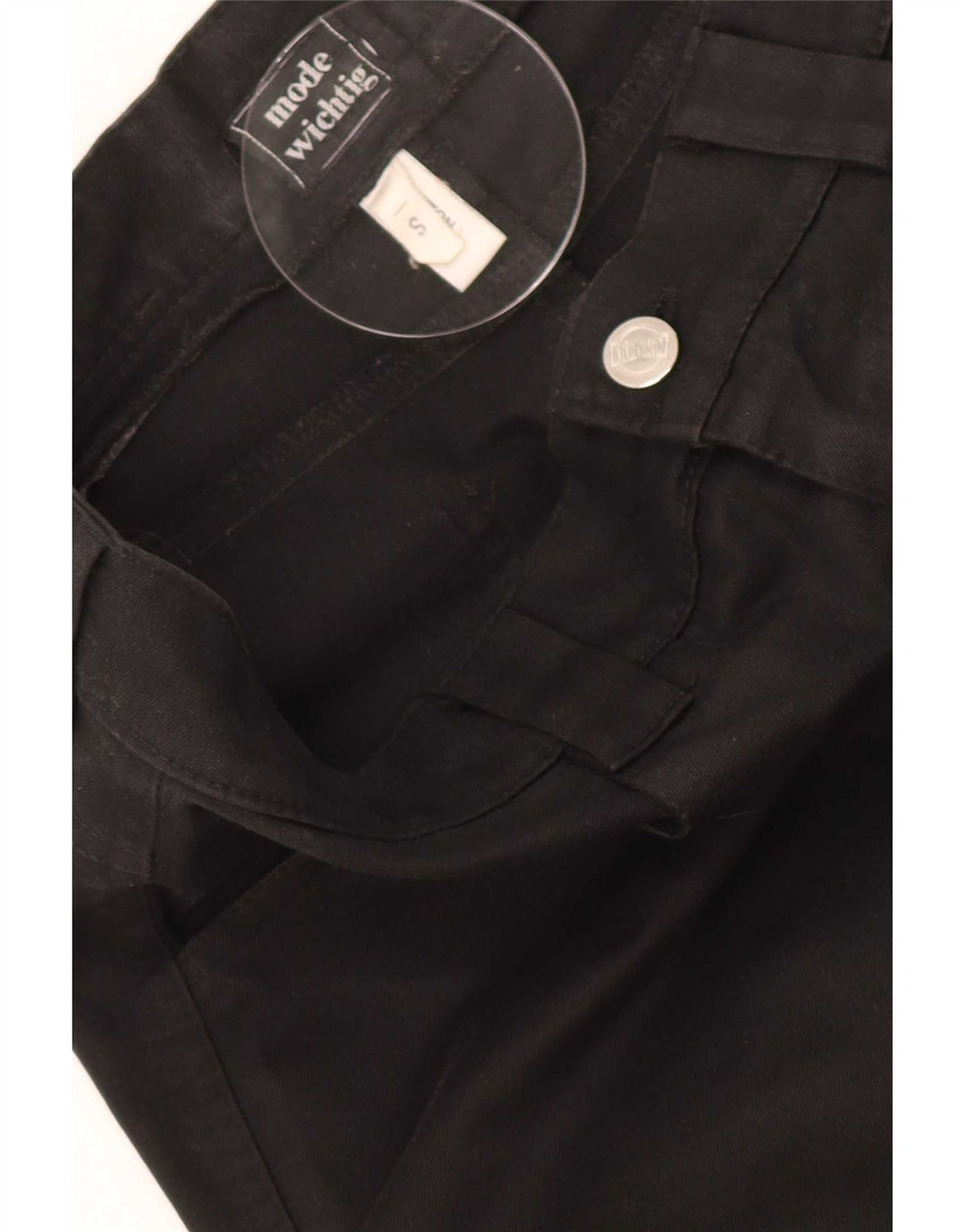 Saia maxi feminina vintage pequena W30 algodão preto
