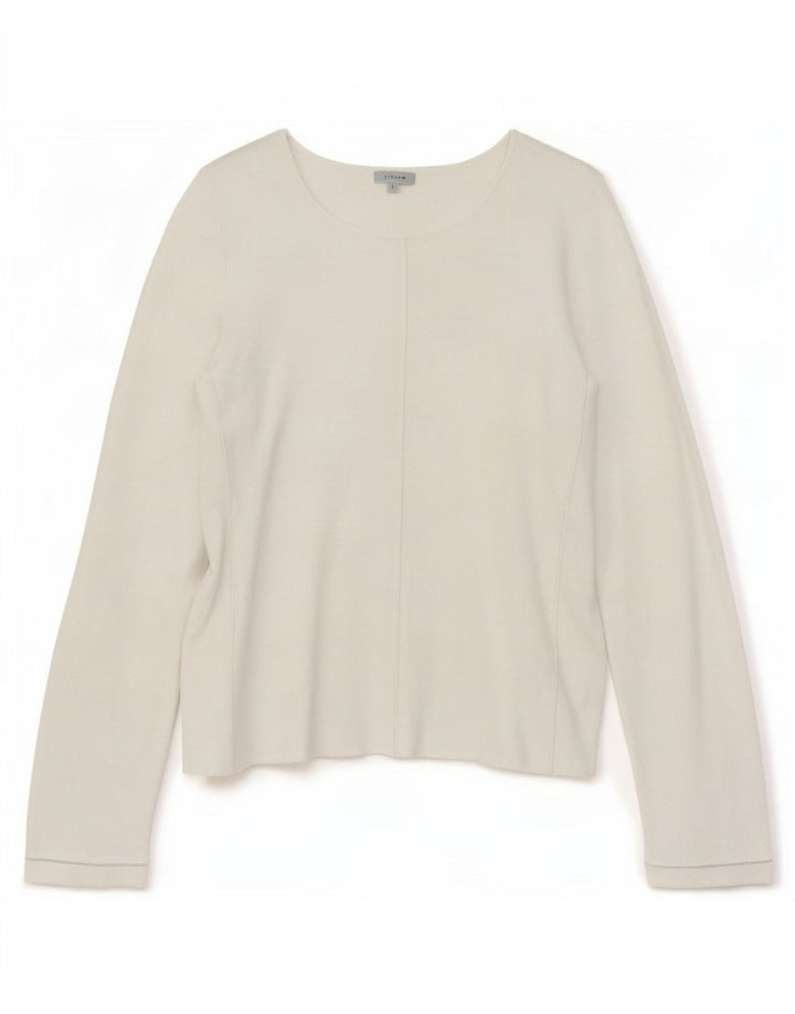 Top feminino Jigsaw manga comprida UK 10 pequeno branco