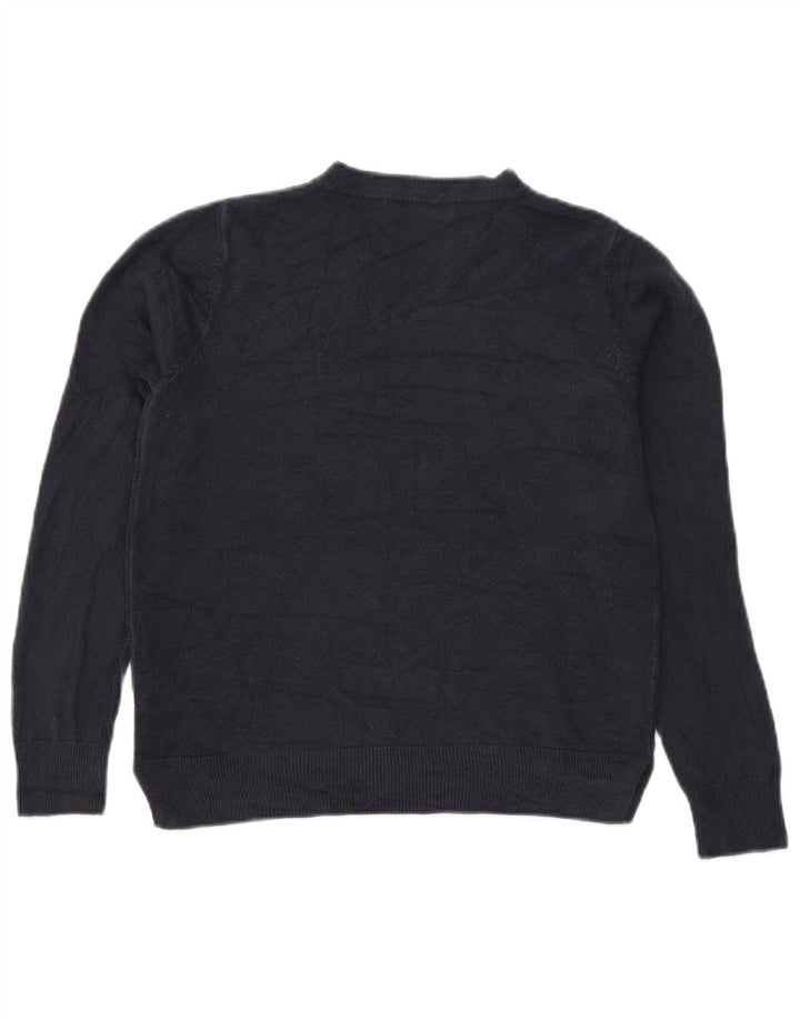 Suéter feminino Marks & Spencer com gola redonda Reino Unido 12 médio azul marinho