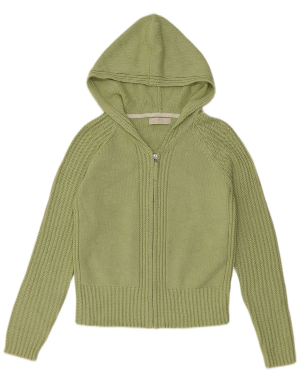 Suéter cardigã feminino com capuz Marks & Spencer Reino Unido 12 verde médio