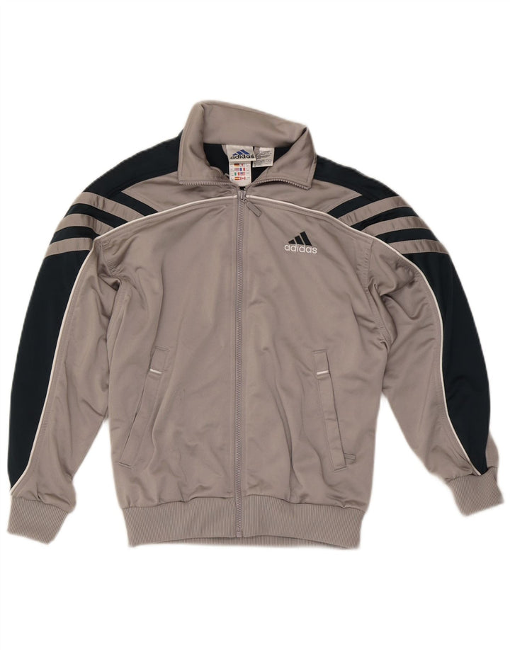 Adidas Meninos Graphic Tracksuit Top Jacket 13-14 Anos Cinza Colorblock