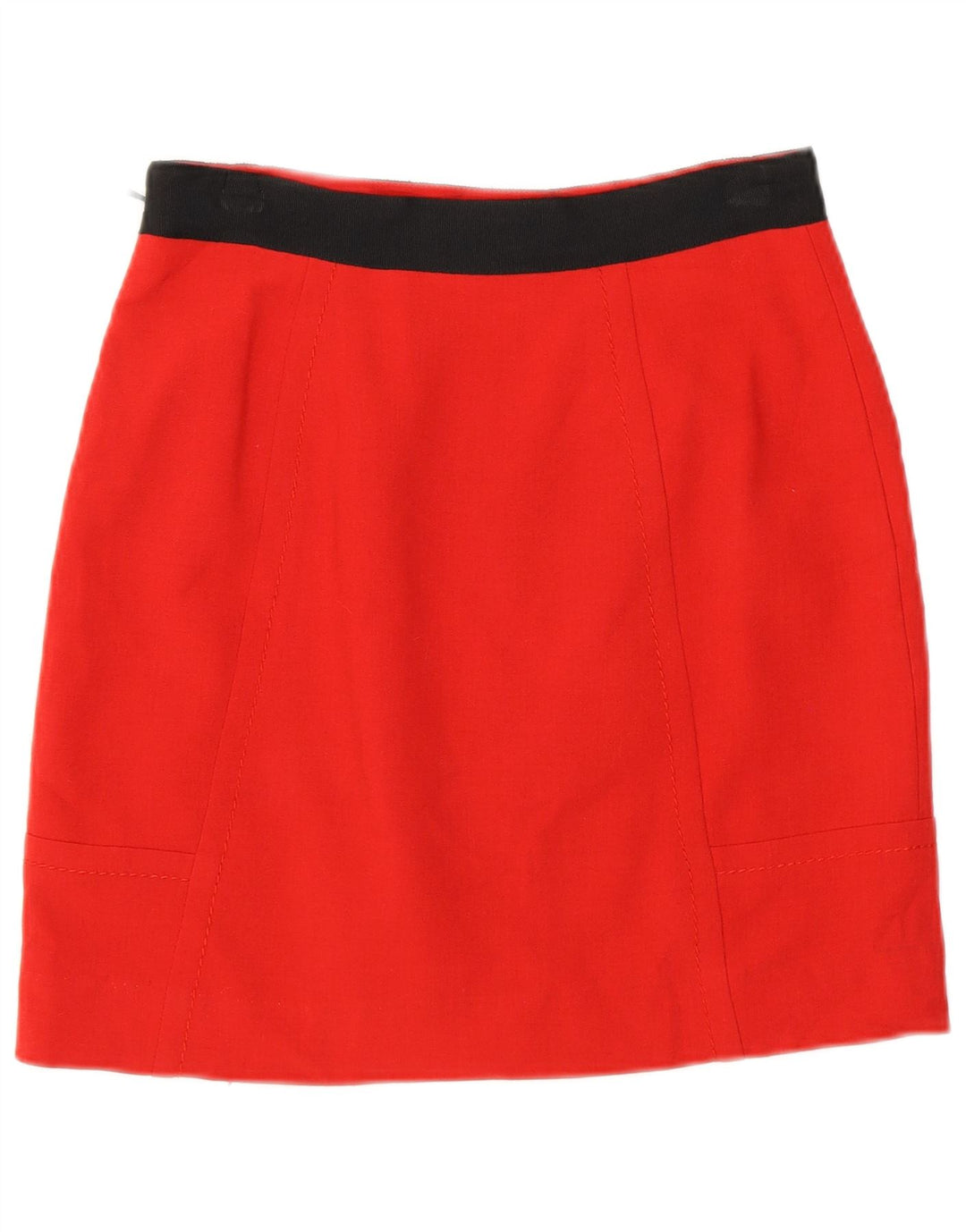 Mini saia feminina Coast UK 8 pequena W26 poliéster colorblock vermelho