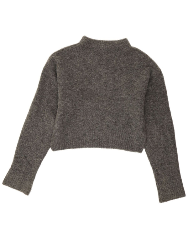 Suéter feminino Zara com corte solto e gola tartaruga Reino Unido 6 XS cinza manchado