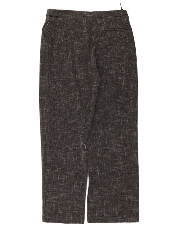 Calça chino feminina Marks & Spencer Reino Unido 10 pequena W30 L29 xadrez cinza