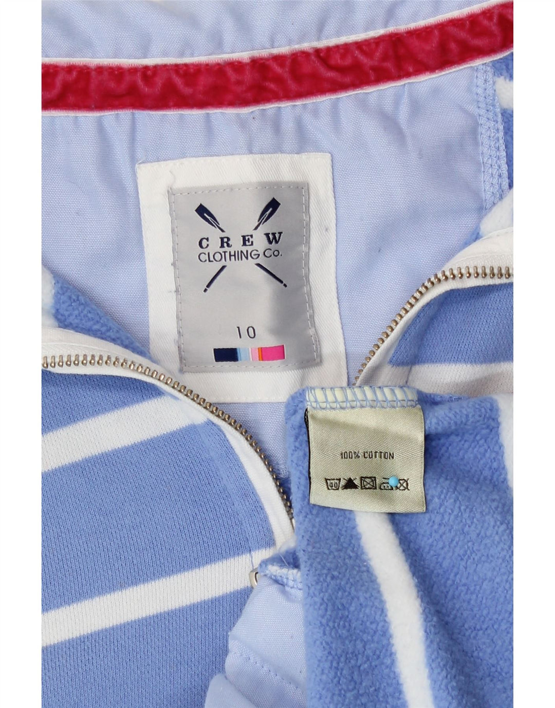 Crew Clothing feminino oversized moletom jumper UK 10 pequeno azul listrado