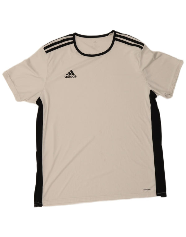 Adidas Mens Aeroready Camiseta Top XL Branco Colourblock Poliéster