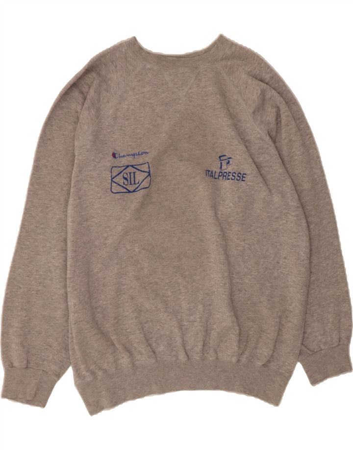 CHAMPION Mens Graphic Sweatshirt Jumper 2XL Grey Cotton Vintage Champion and Second-Hand Champion from Messina Hembry 