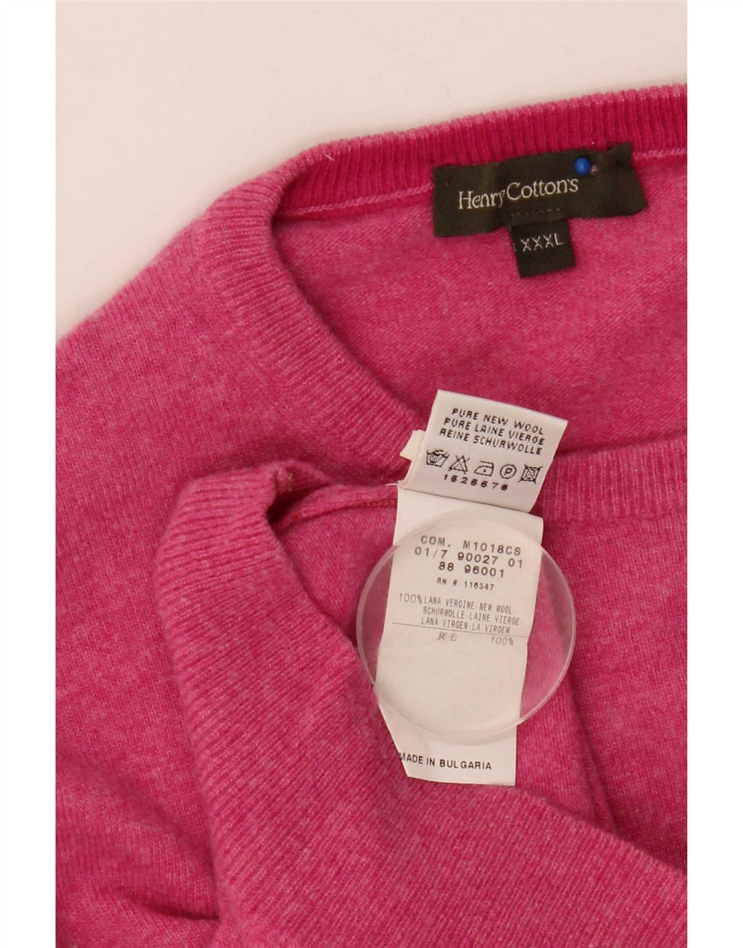 Suéter masculino Henry Cottons com gola redonda 3XL lã rosa