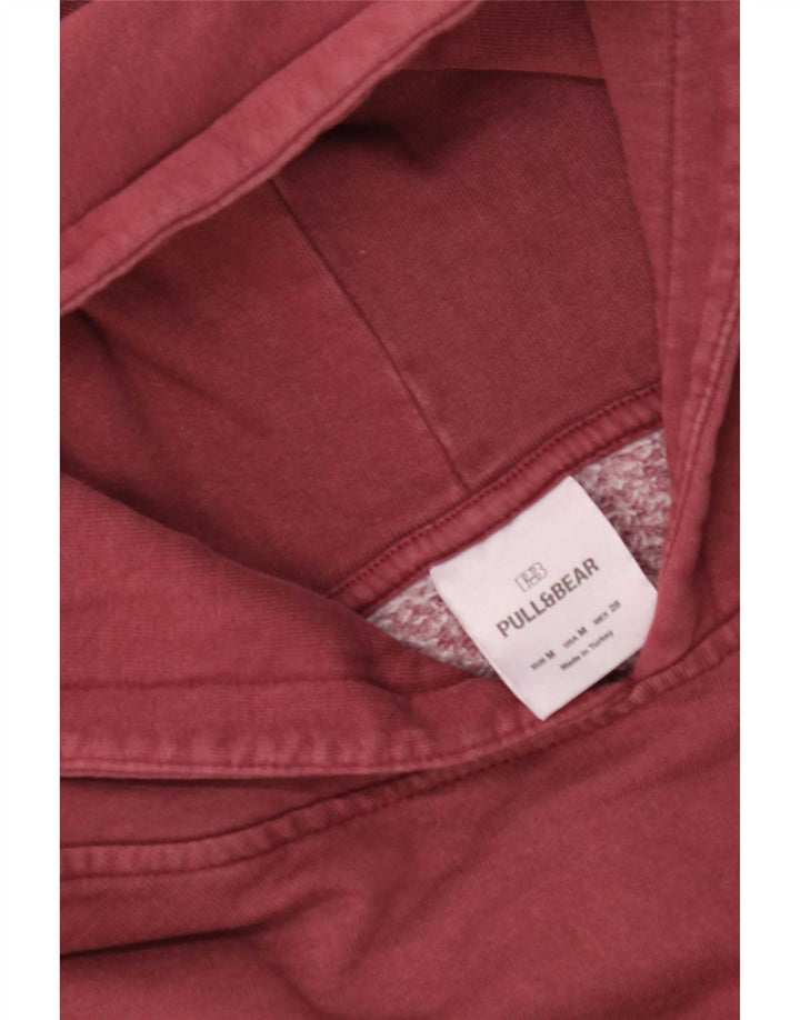 Pulôver feminino com capuz grande gráfico Pull & Bear Reino Unido 14 médio Borgonha