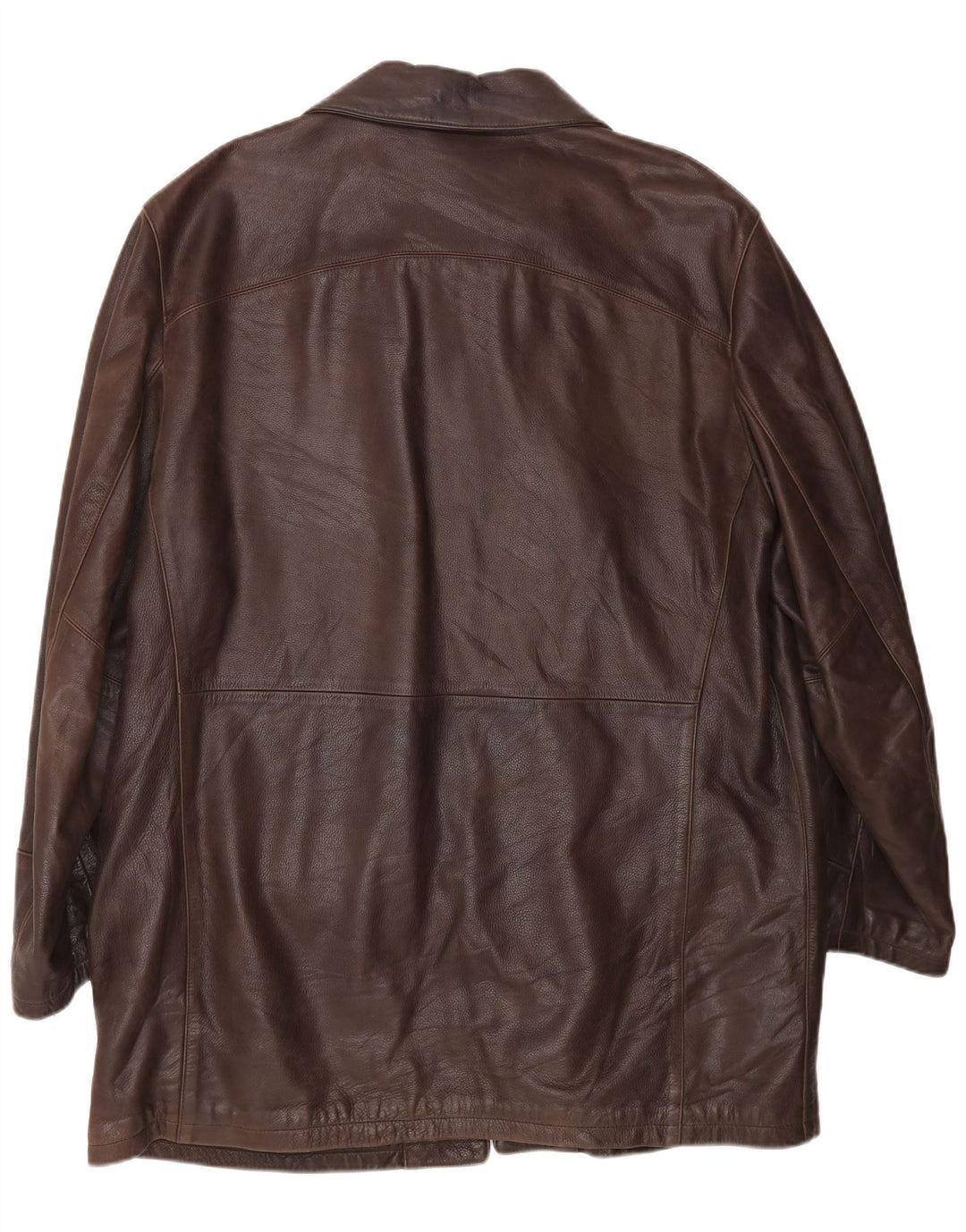 Casaco de couro masculino Stewart Reino Unido 44 2XL couro marrom