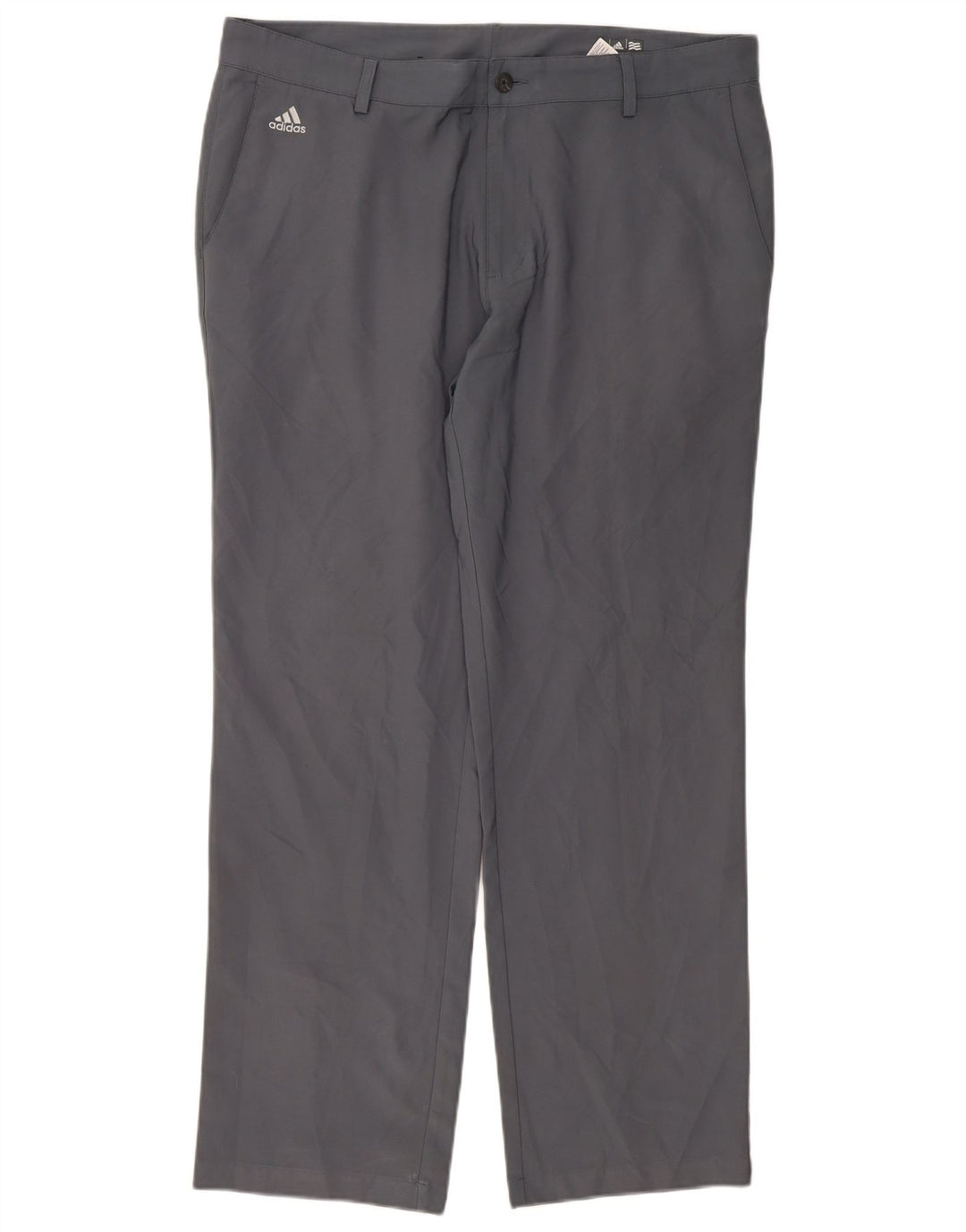 Adidas Mens Climalite Straight Chino Calças W38 L32 Cinza Poliéster