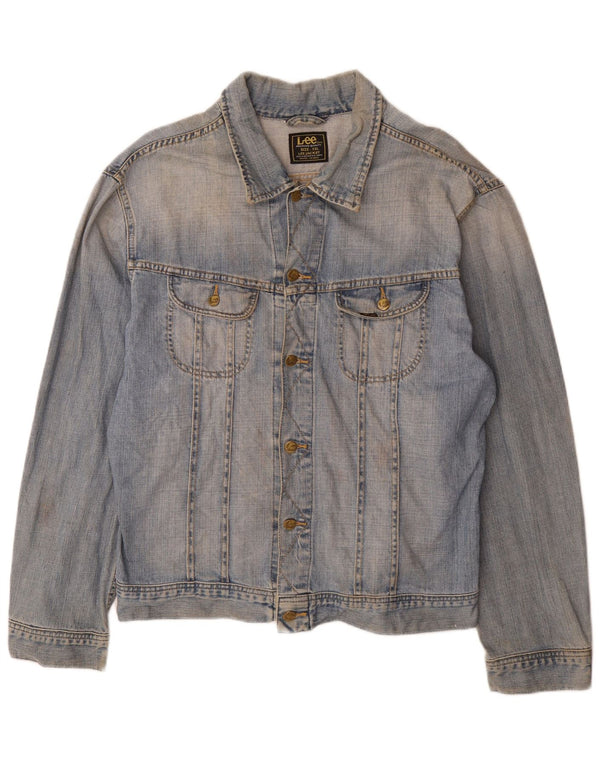 Jaqueta jeans masculina Lee UK 44 2XL algodão azul
