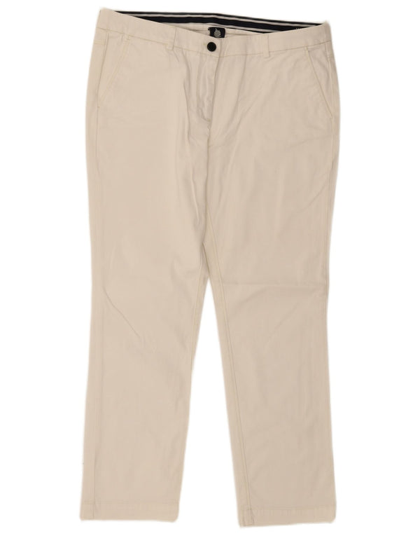 Calça feminina reta cortada Marina Yachting IT 48 XL W34 L23 branca