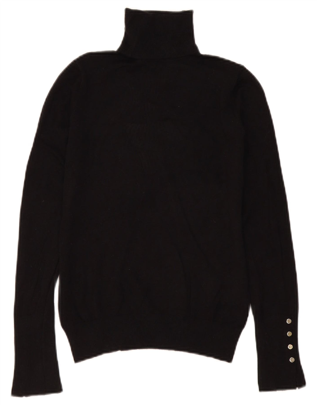Zara Suéter feminino com gola redonda e gola redonda, preto pequeno, 10