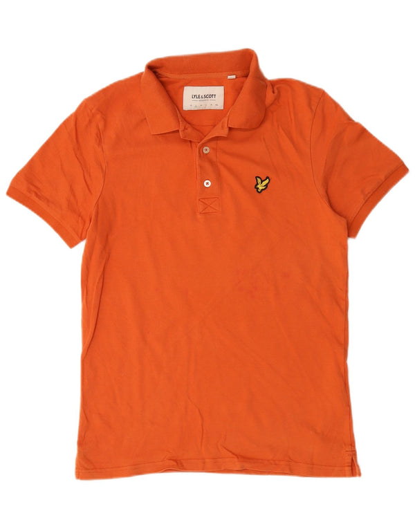 Camisa polo masculina Lyle & Scott pequena laranja algodão