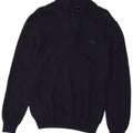 Suéter feminino Harmont & Blaine com zíper e gola redonda Reino Unido 12 lã azul marinho médio