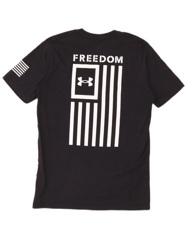 Under Armour Camiseta masculina gráfica top pequeno algodão preto