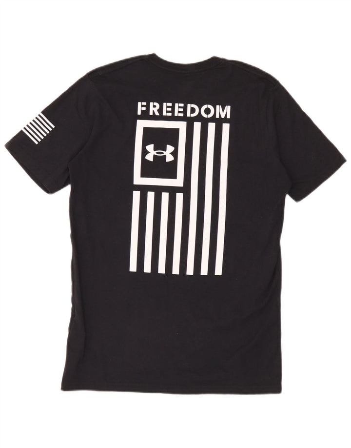 Under Armour Camiseta masculina gráfica top pequeno algodão preto