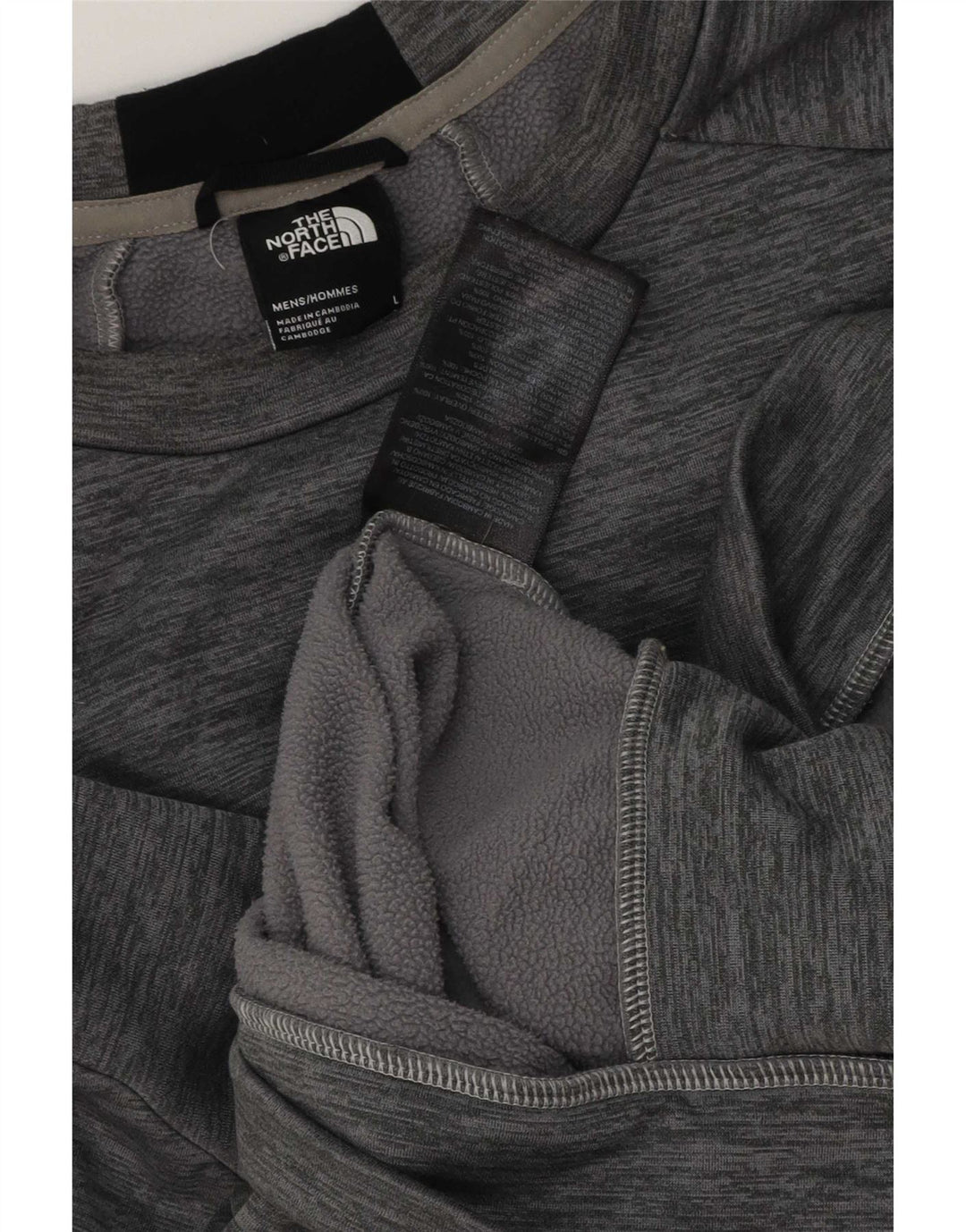 Moletom masculino The North Face, moletom grande cinza colorblock poliéster
