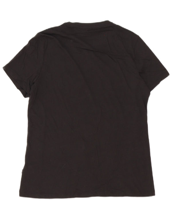 Puma Mens Graphic T-Shirt Top Grande Algodão Preto