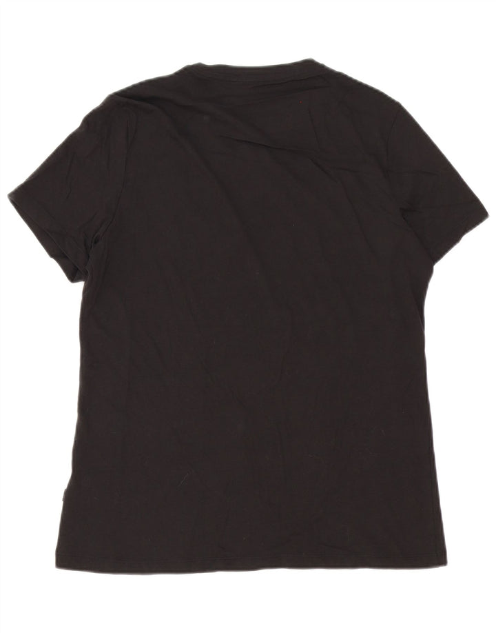 Puma Mens Graphic T-Shirt Top Grande Algodão Preto