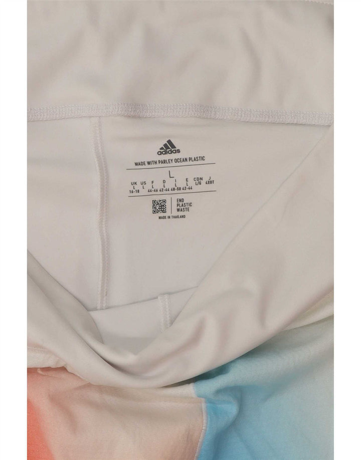 Adidas Womens Aeroready Skort UK 16/18 Grande Branco Colourblock Poliéster
