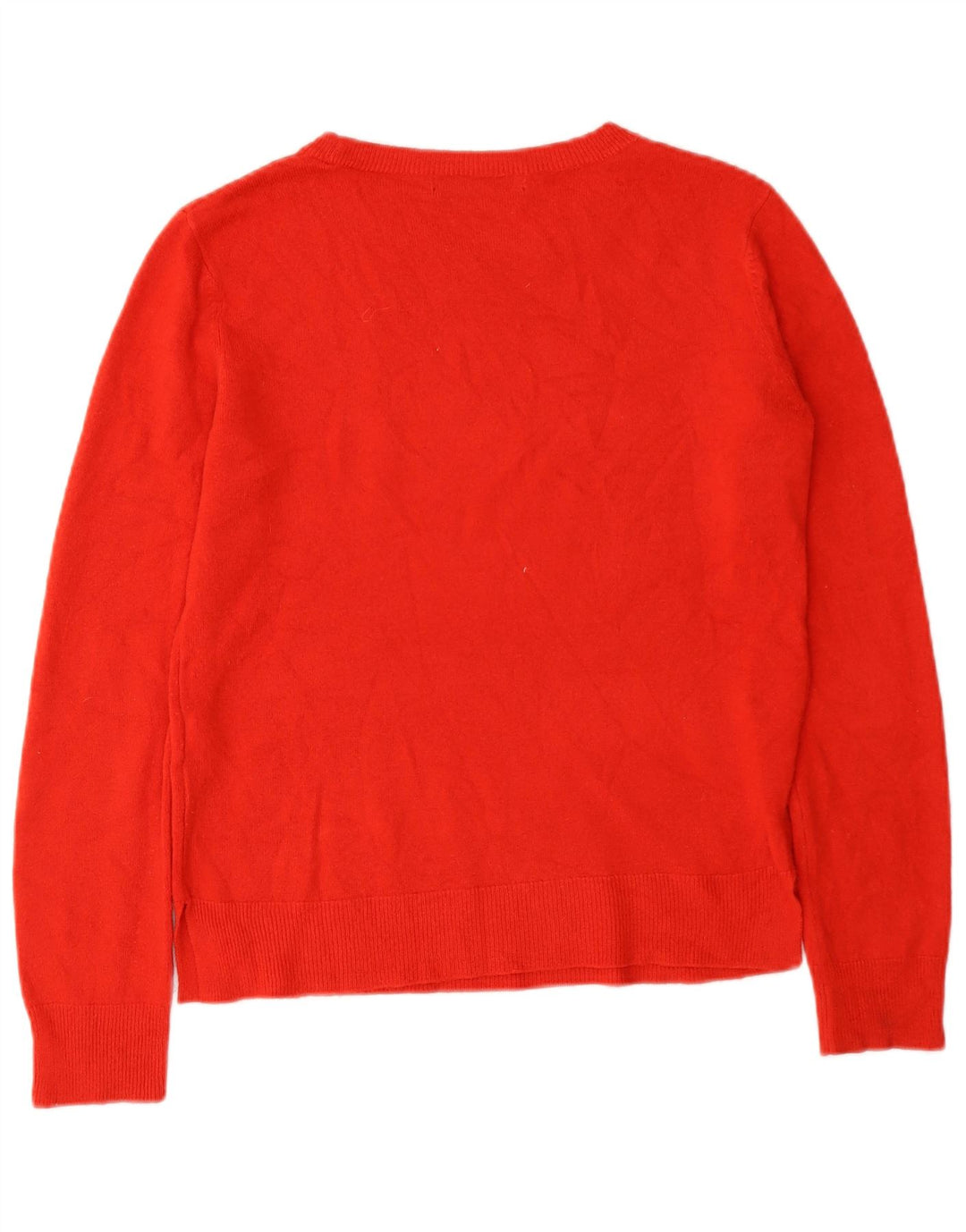 Suéter feminino Marks & Spencer com gola redonda Reino Unido 10 pequeno acrílico vermelho