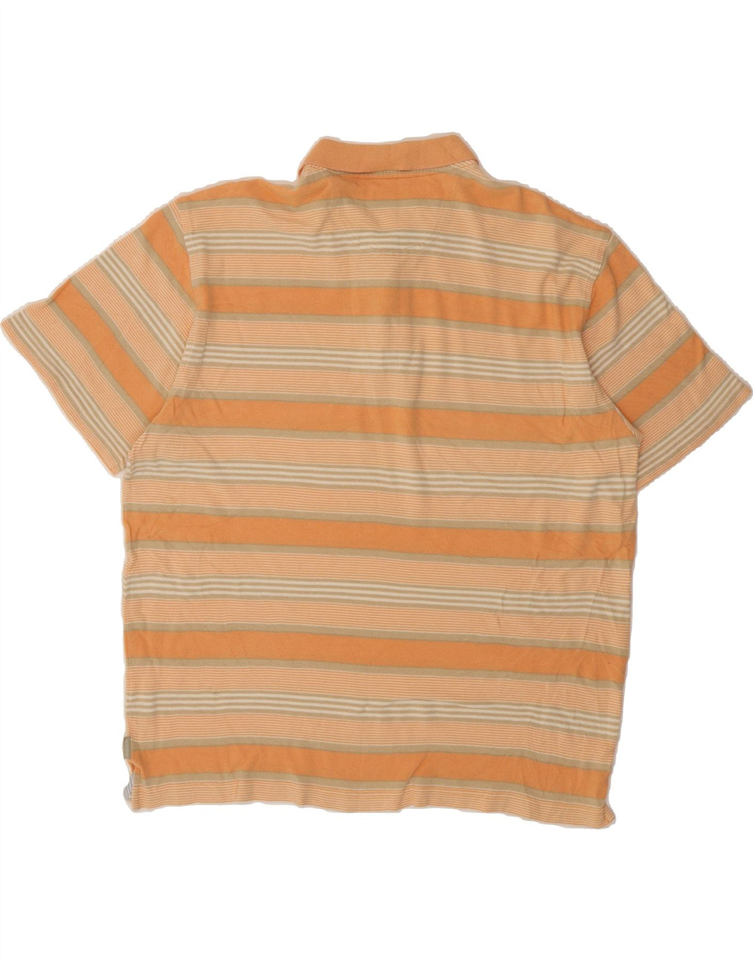 IZOD Mens Polo Shirt XL Orange Striped Cotton Vintage Izod and Second-Hand Izod from Messina Hembry 