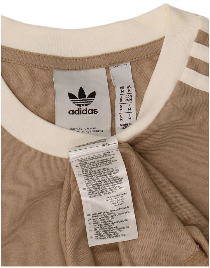 Adidas Mens Camiseta Top Médio Algodão Bege